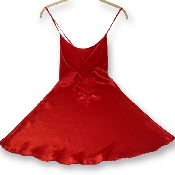 🛍️SALE🛍️ Satin Chemise Sexy Red Nightgown - Picture 2 of 5